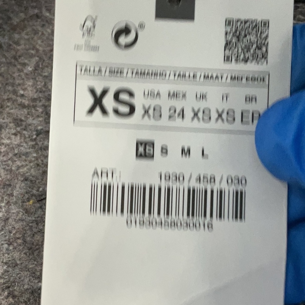 Zara Blue Jacquard Floral Wrap Top Long Sleeve V-Neck Tie Waist Blouse Women XS - Picture 8 of 8